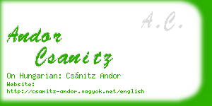 andor csanitz business card